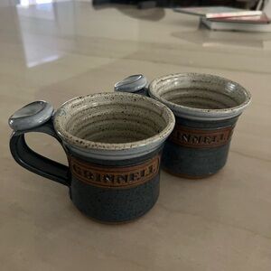 Blue pottery Mugs Set Grinnell